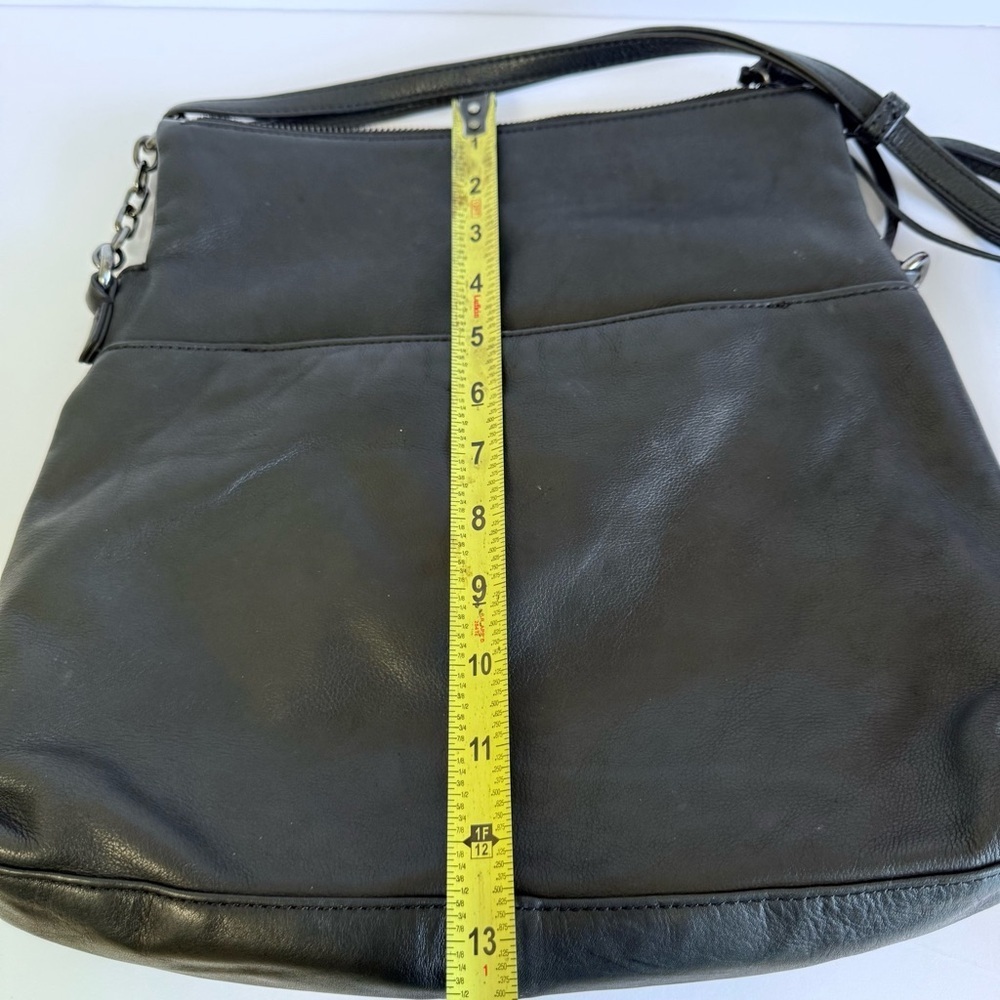 Margot Black Leather Shoulder Purse - Picture 4 of 9